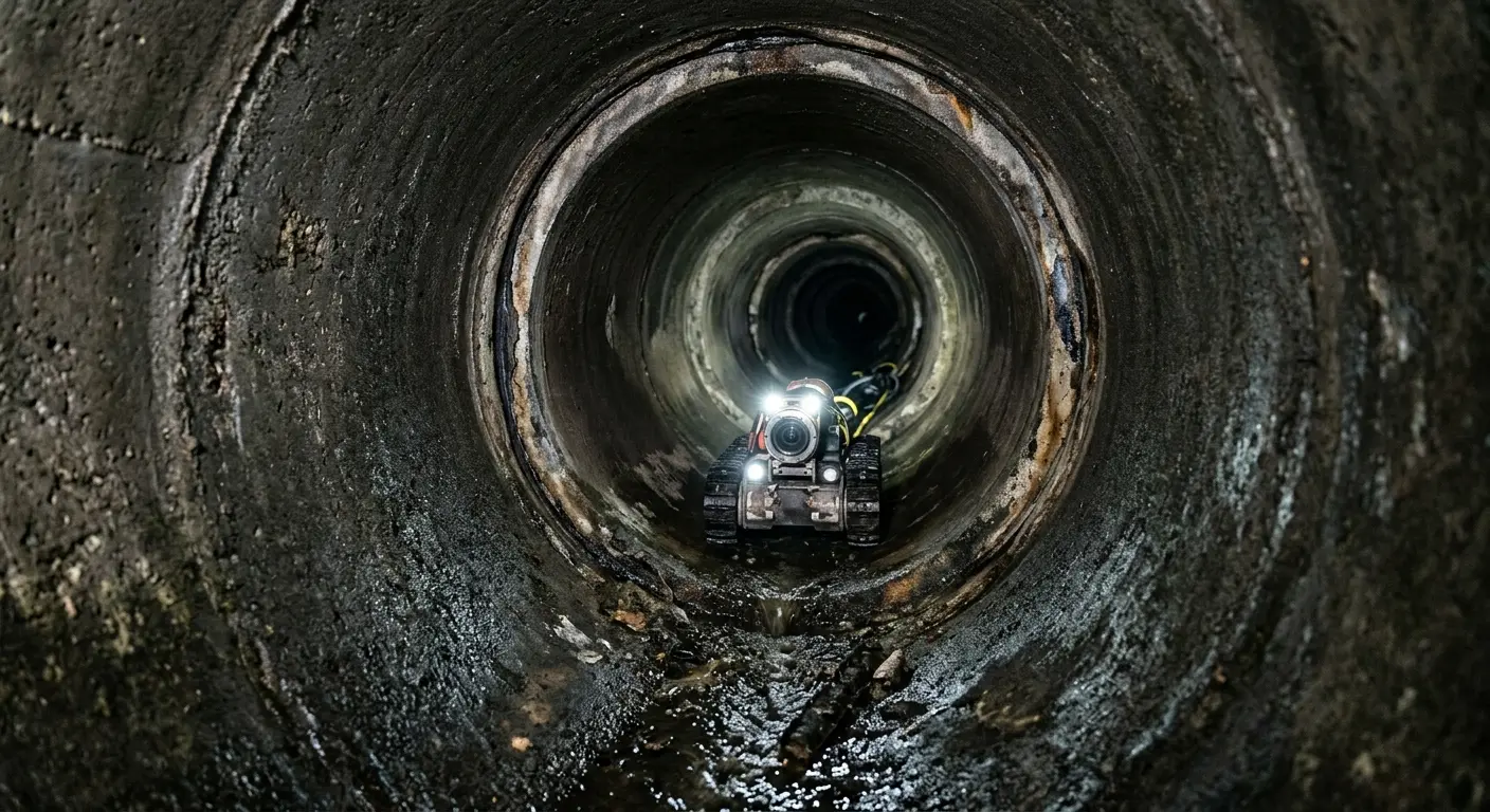 Robotic sewer camera inspecting pipe interior for Sewer Line Repair in Three Oaks